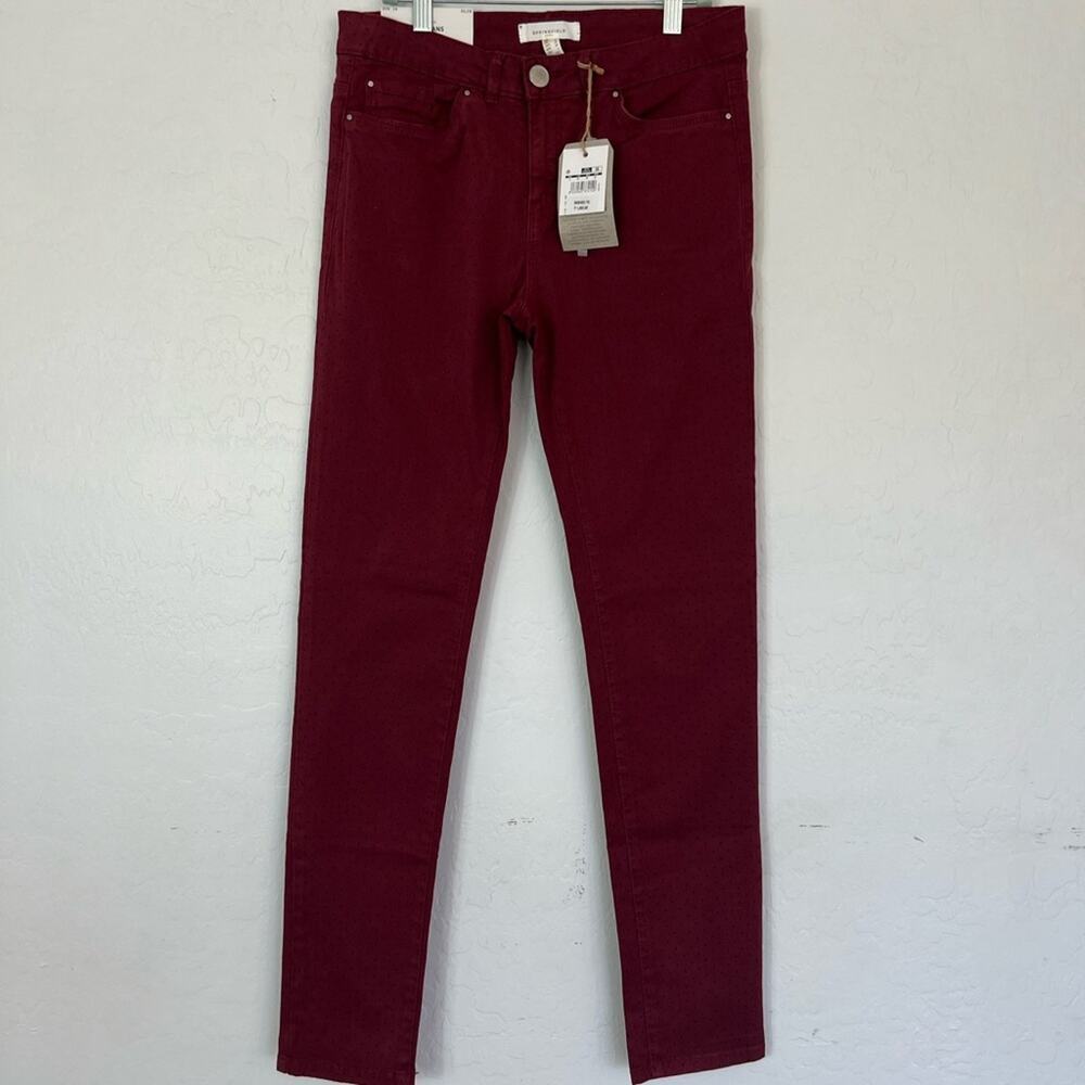 Springfield Jeans Womens Size 4 Slim Fit Mid Rise Polka Dot Five Pocket Design